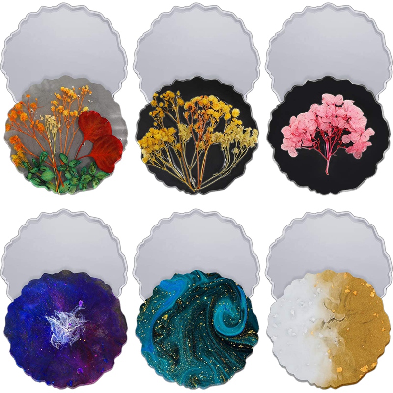 6 Pieces Resin Coaster Mold La - Geode Mold Silicone review and price