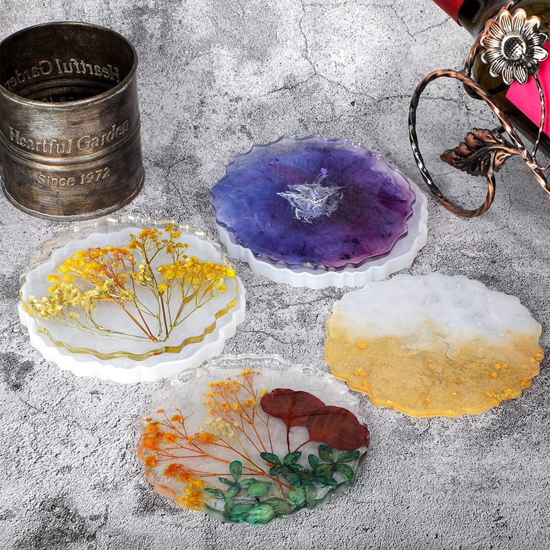 6 Pieces Resin Coaster Mold La - Geode Mold Silicone review and price