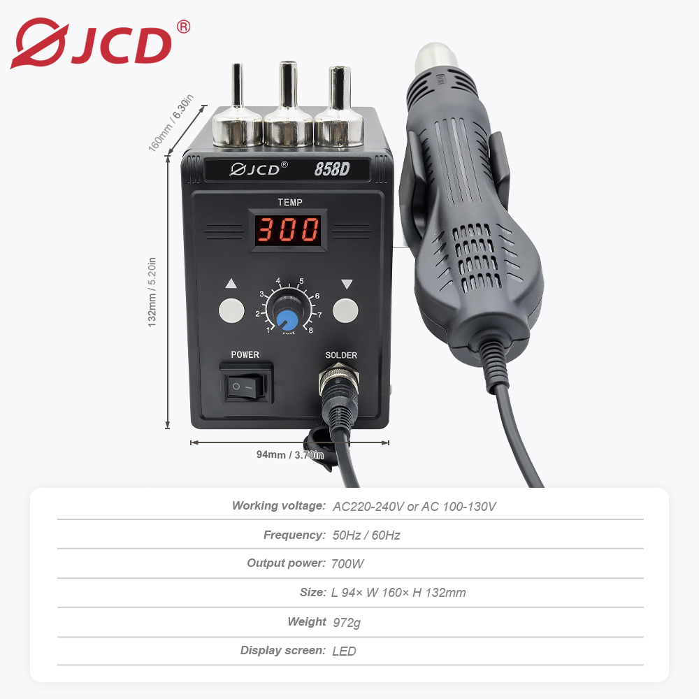 JCD Hot Air Gun 858D 700W BGA  - Heat Gun Small review and price
